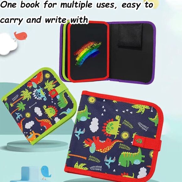 Erasable Coloring Book,Portable Dinosaur Pattern Erasable Doodle Book for Kids - Picture 4 of 12